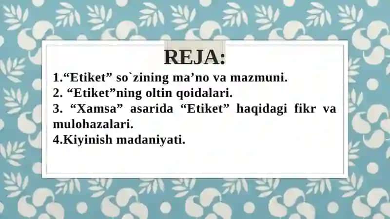 Inson ma’naviyatida etiketning o`rn 2