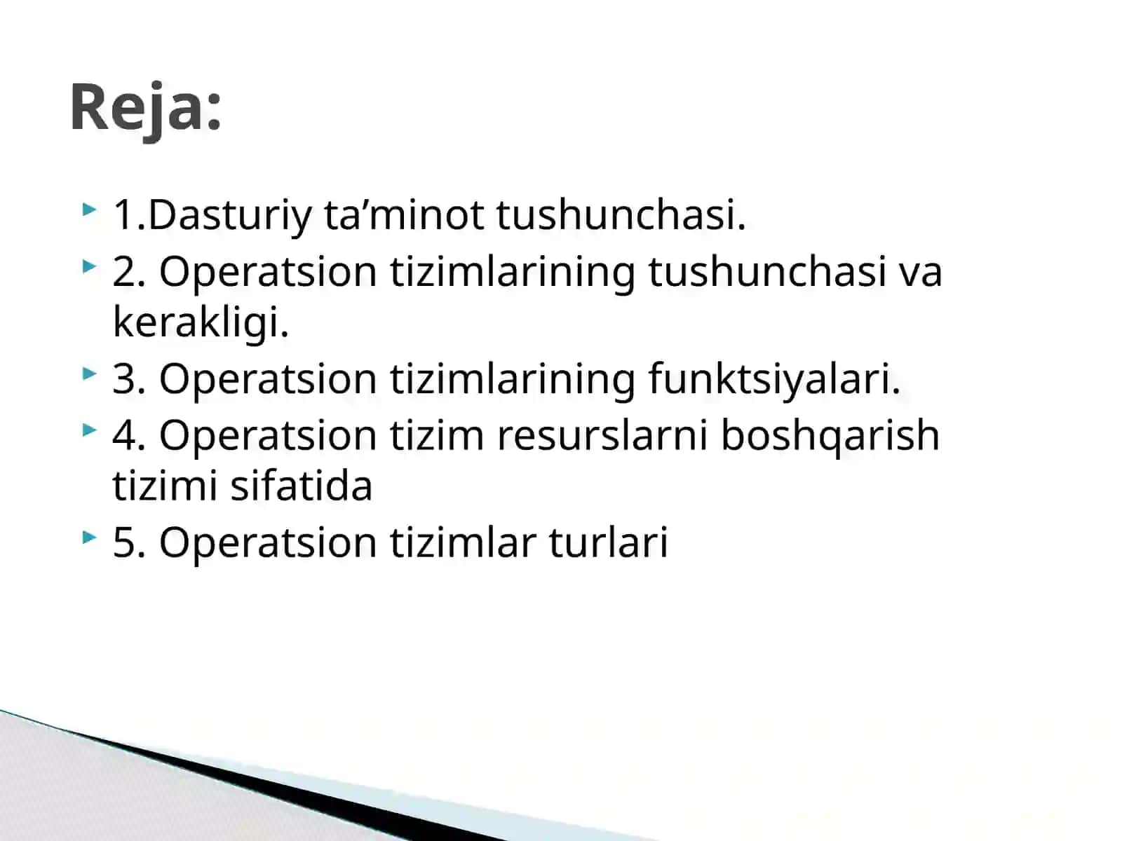 DASTURIY TA’MINOT VA UNING RIVOJLANIBBORISH TENDENTSIYALARI 2