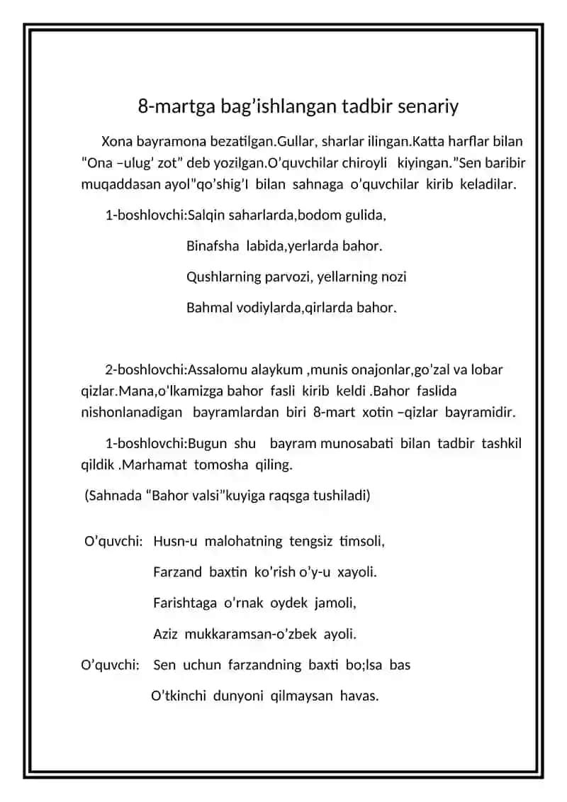 8-martga bag’ishlangan tadbir senariy 2