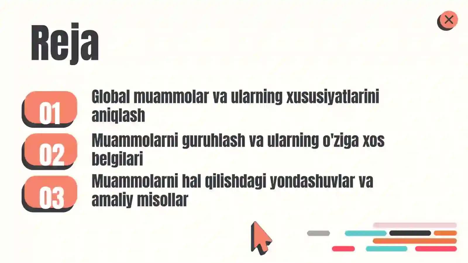 Global muammolar ularning belgilari va guruhlanishi 2
