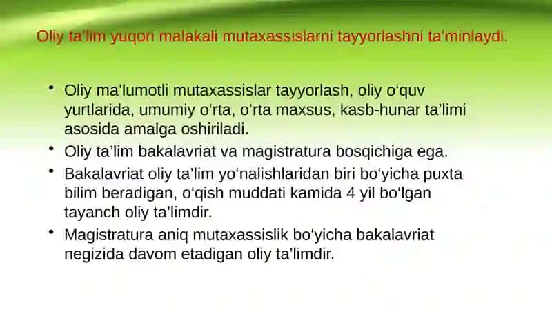 Oliy Ta’lim 2