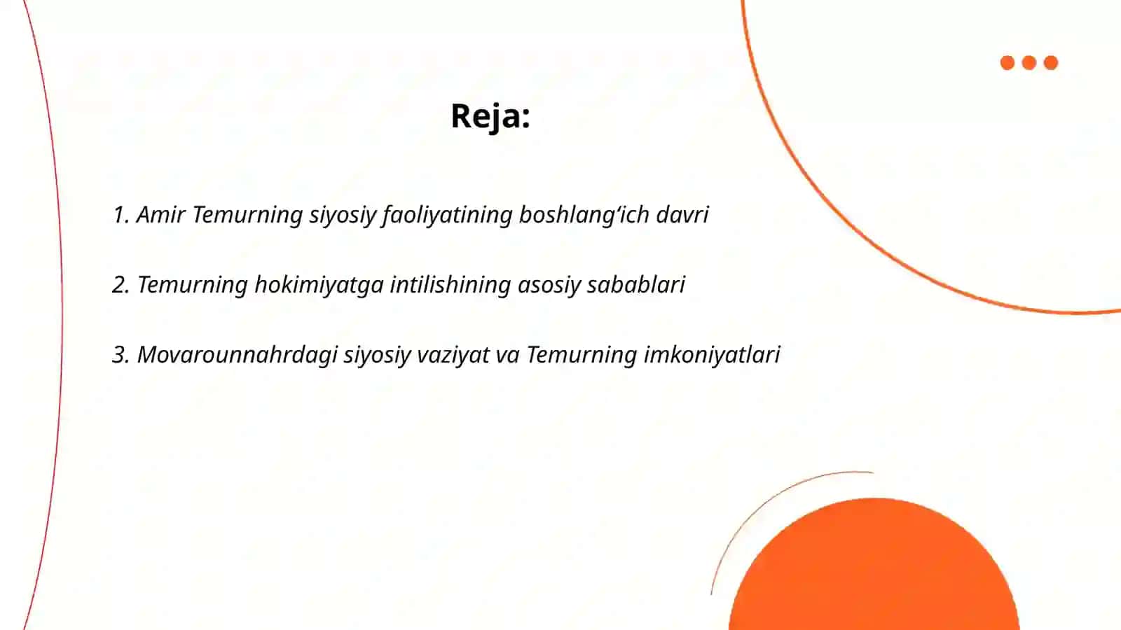 Amir Temur siyosiy foliyatinig boshlanishi 2