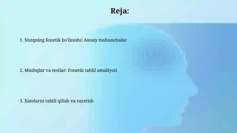 Nutqning fonetik bo'linishi mashqlari 2
