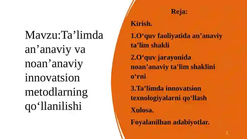 Umumiy pedagogika va psixologiyaMustaqil ish 2