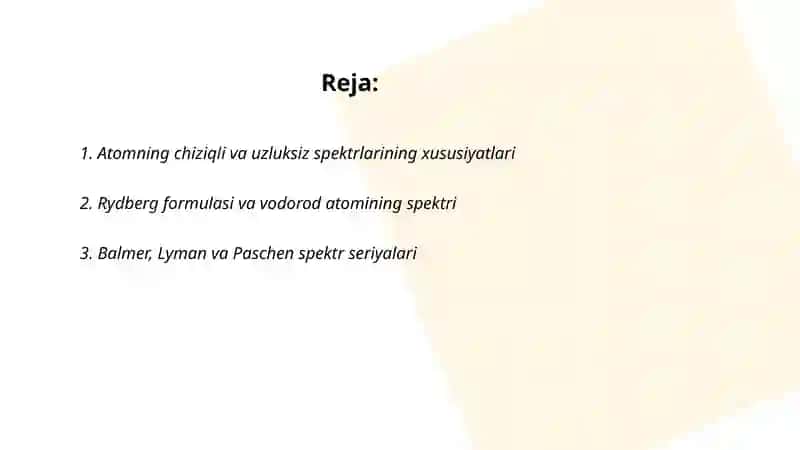 Element atomlarining spektrlari. Mozli qonuni 2