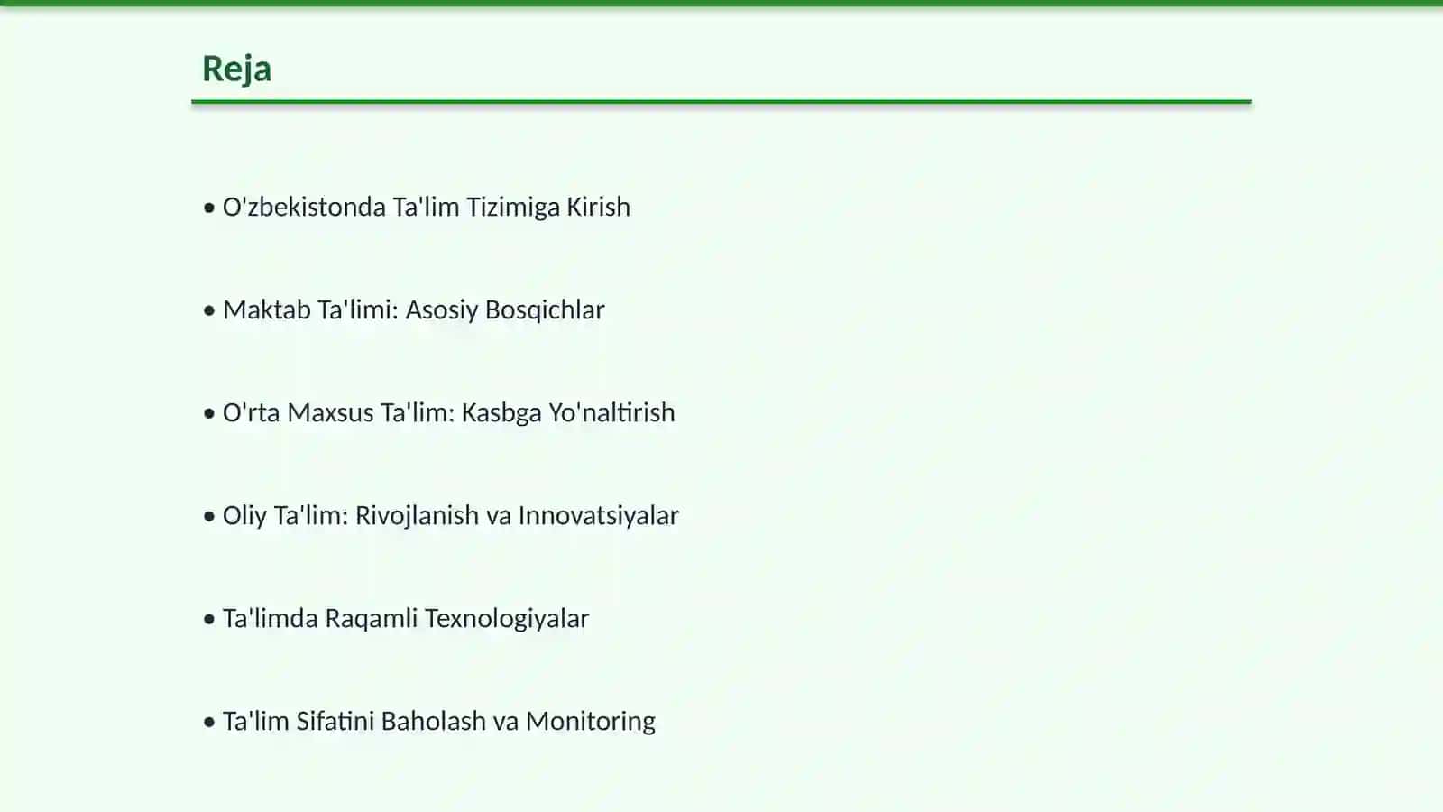 O'zbekiston Ta'lim Tizimi: Rivojlanish va Takomillashtirish 2