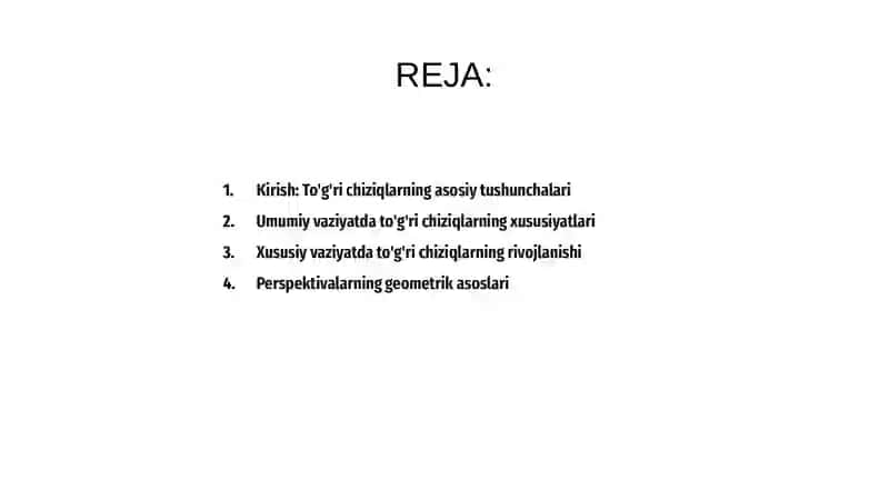 To'g'ri chiziqlarning perspektivasi 2