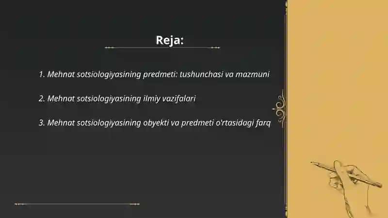 Mehnat sotsiologiyasining predmeti 2