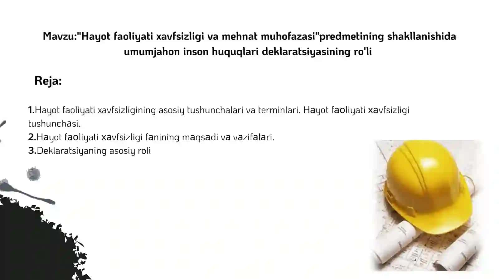 Hayot faoliyati va xavfsizligi 2