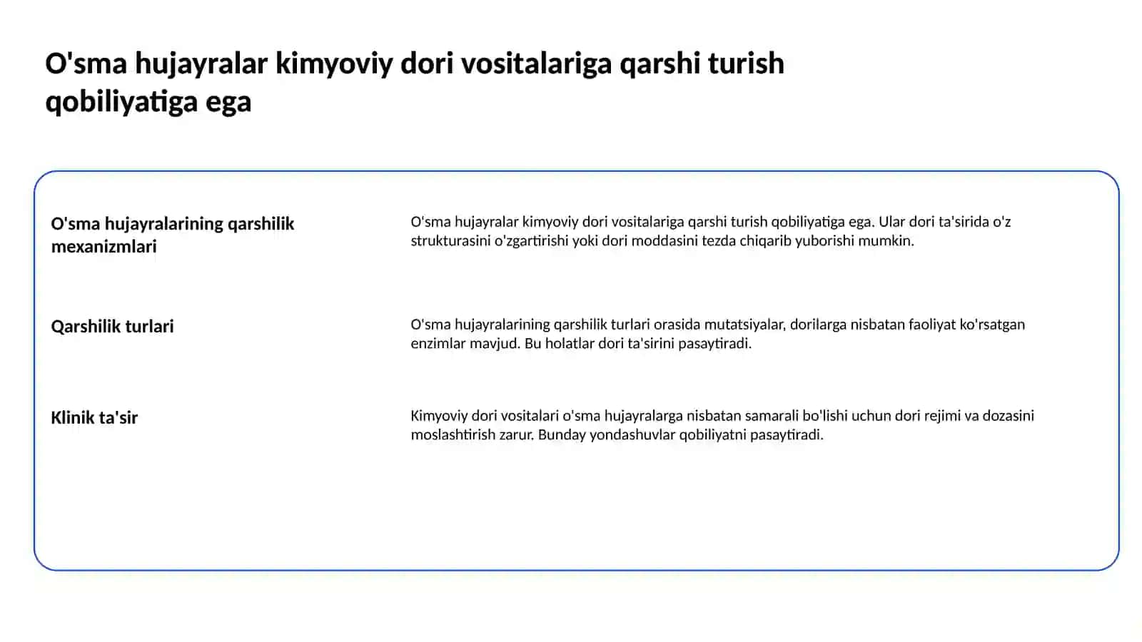 O'sma hujayralarning kimyoviy dori vositalariga multirezistentlik 2