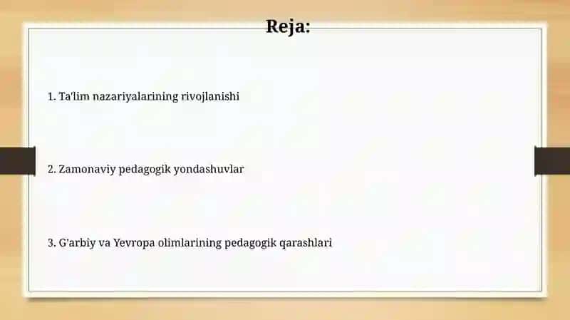 G'arbiy va Yevropa pedagoglarining umumiy qarashlari 2