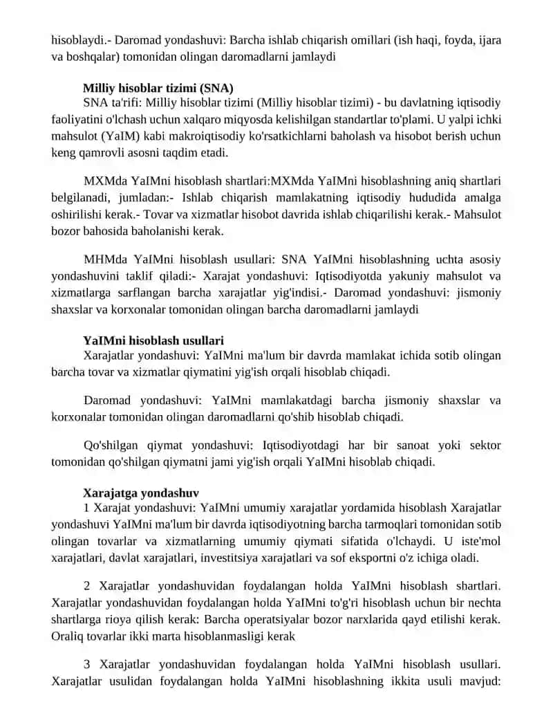 Milliy Hisоblаr Tizimidа Yalpi Ichki Mаhsulоt Ko`Rsаtkichini Hisоblаsh Shаrtlаri Vа Usullаri 2