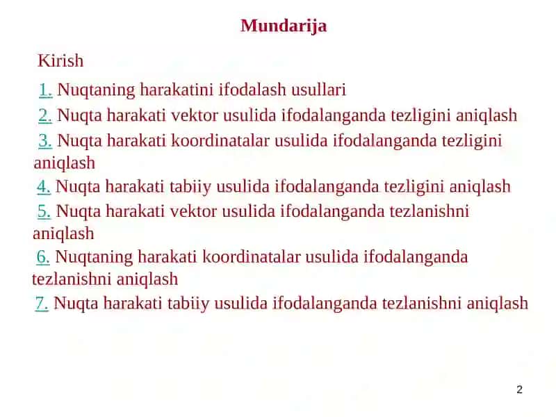 NUQTA KINEMATIKASI 2
