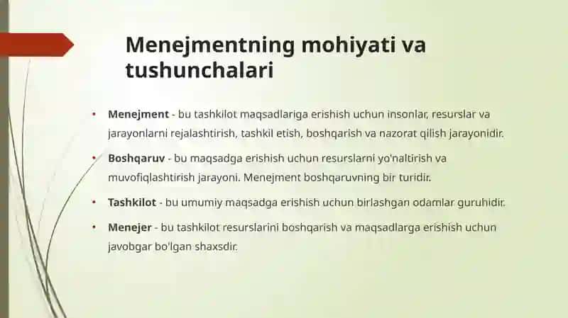 Taqqoslama menejmentning nazariy asoslari 2