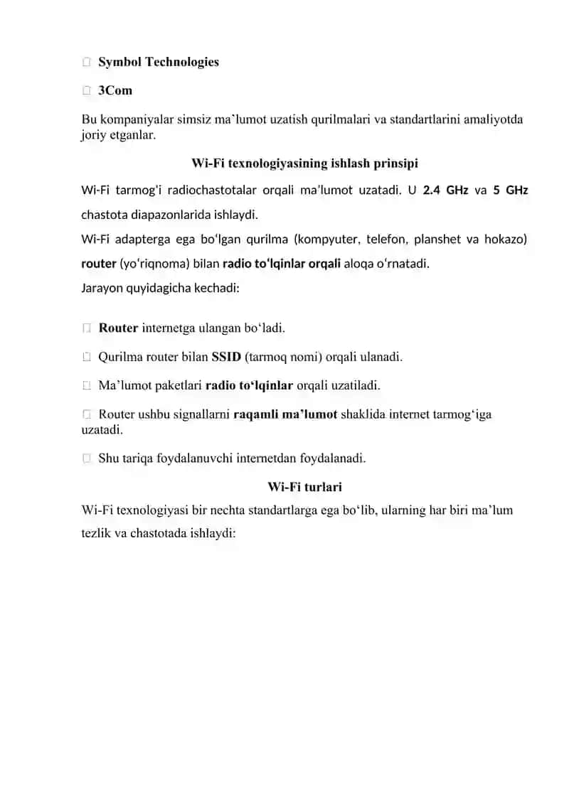Wi-Fi texnologiyasi 2