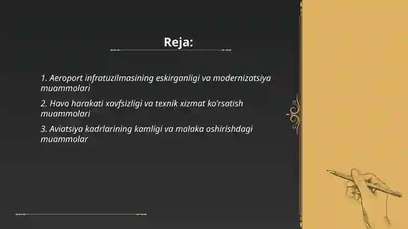 Havo transporti va uni rivojlantirishdagi muammolar 2