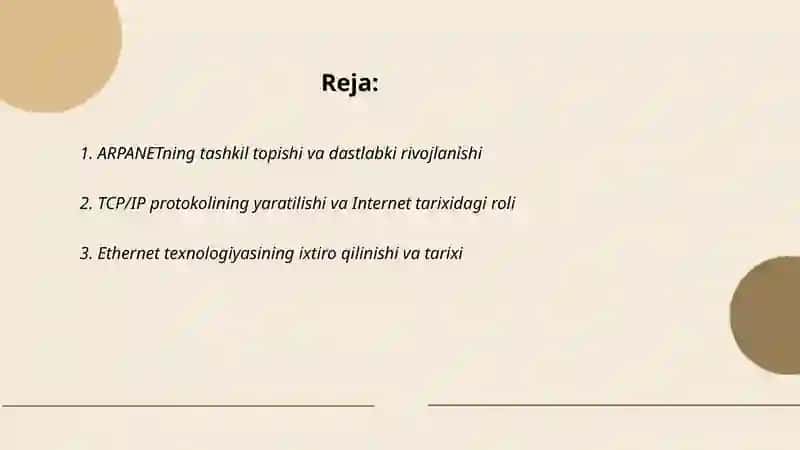 Kompyuter tarmoqlarining tarixi. 2