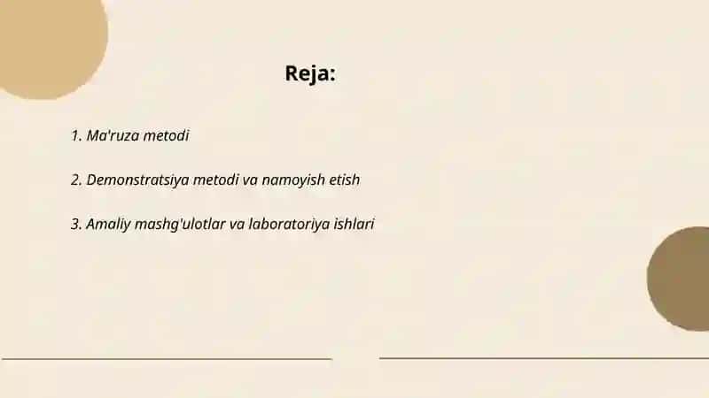 Taʼlim metodlari va vositalari 2