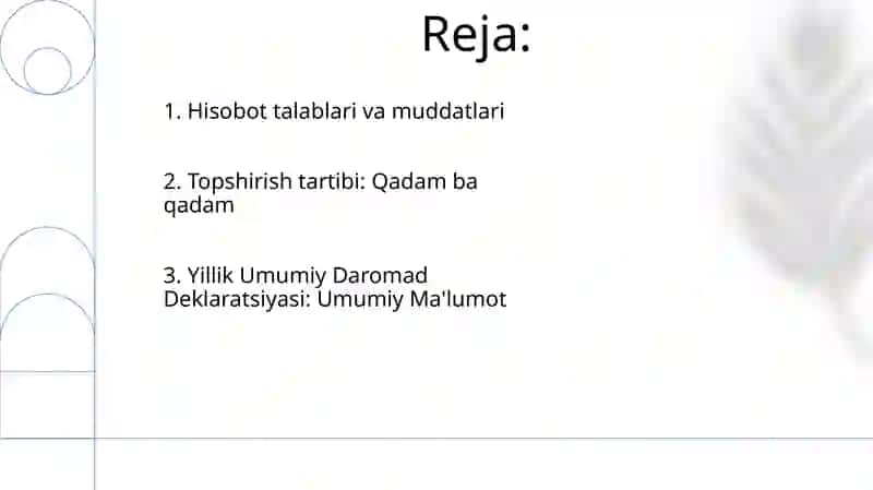 Yillik Umumiy Daromad Deklaratsiyasi 2