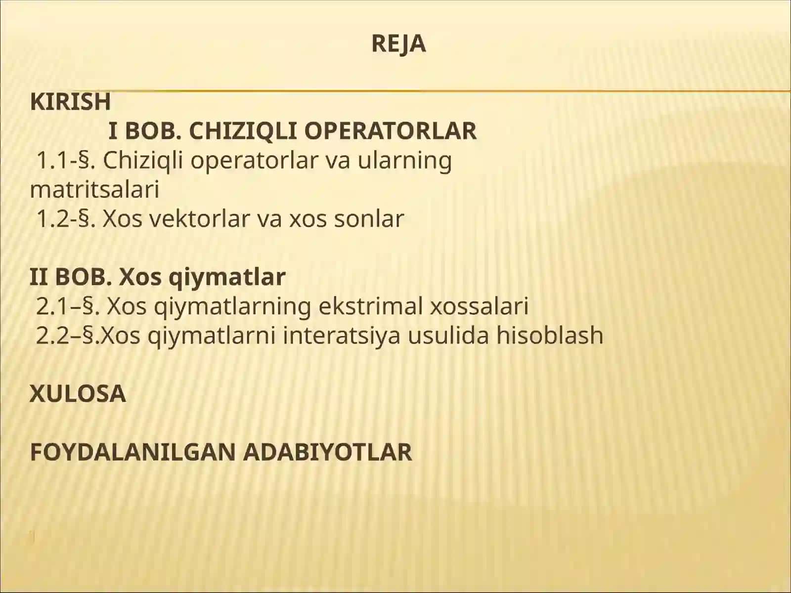 Xos qiymatlarning ekstrimal xossalari 2