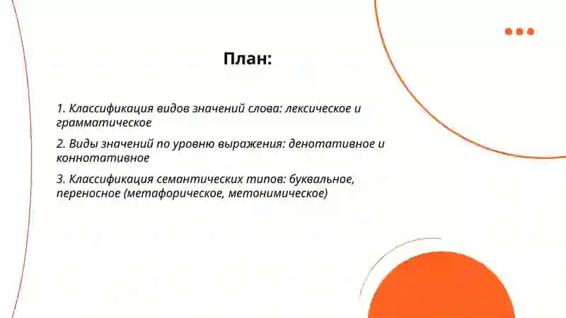 Виды и значения классификация 2