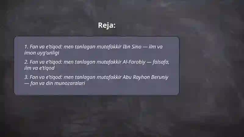 Fan va eʼtiqod-men tanlagan mutafakkir 2