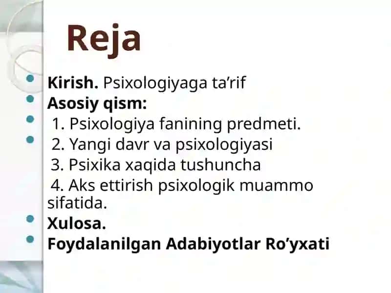 Psixologiyafanining predmeti 2