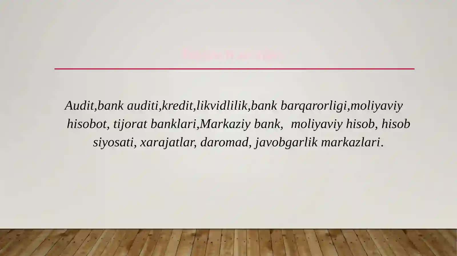 BANK AUDITINING MAZMUNI 2