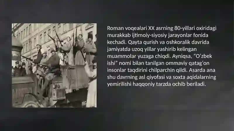 "Tushda kechgan umrlar" asari bo'yicha obrazlar va syujet tahlili 2