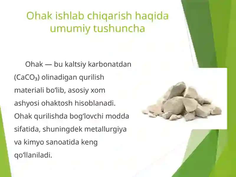 Aylanma pechlarda ohak ishlab chiqarish 2