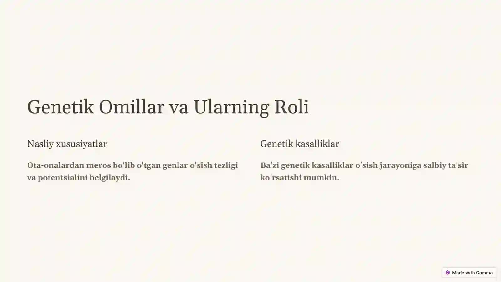 Bolalarning O'sishini Belgilovchi Omillar 2
