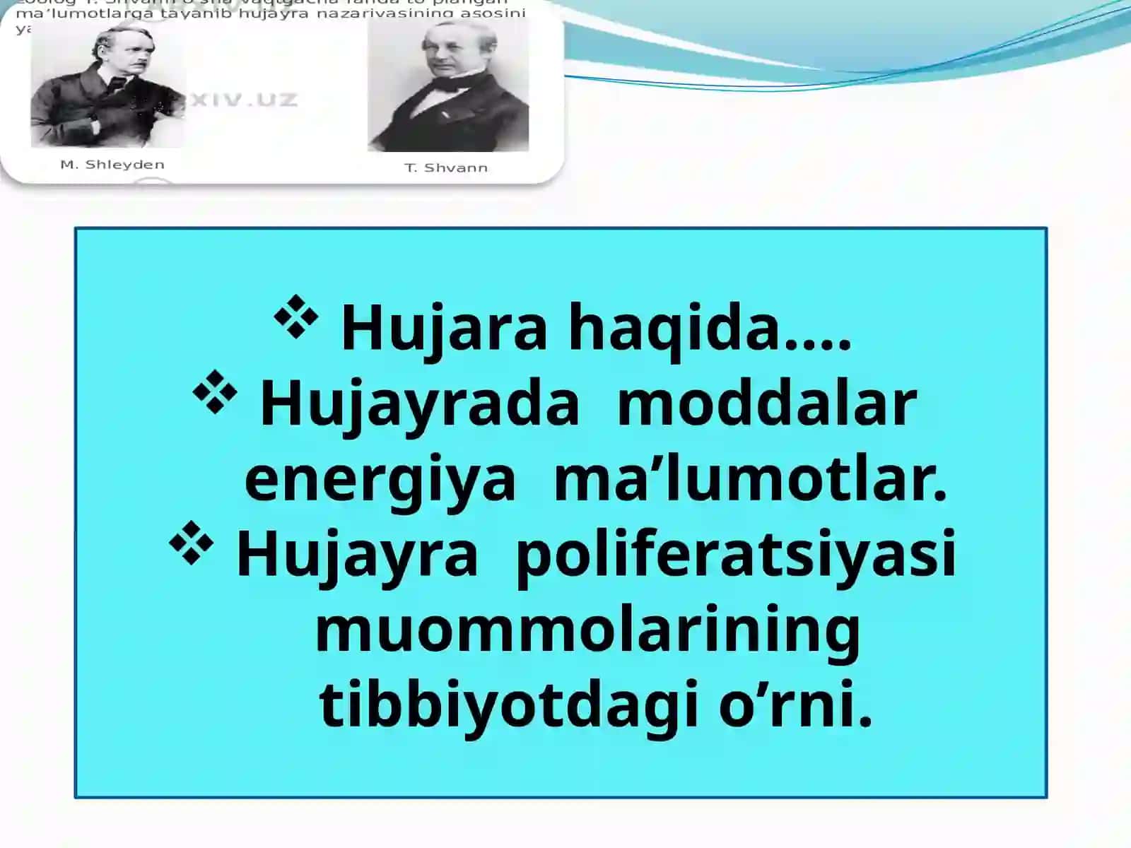 Hujayrapoliferatsiya muommolari Tibbiyotdagi o'rni 2