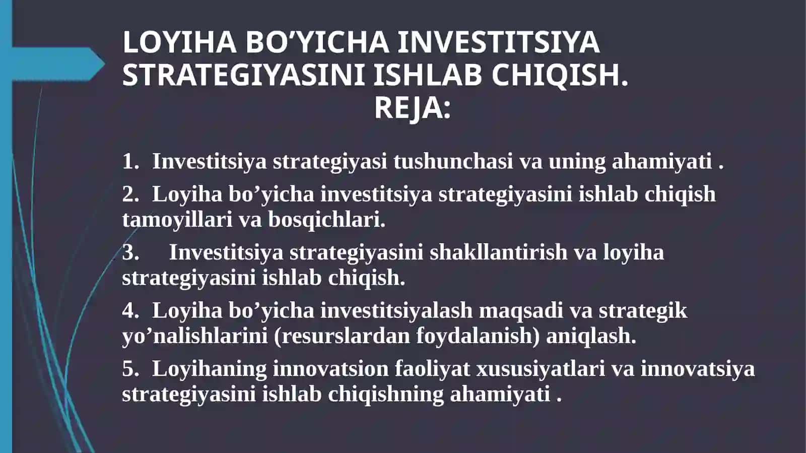 INVESTITSIYA STRATEGIYASI 2