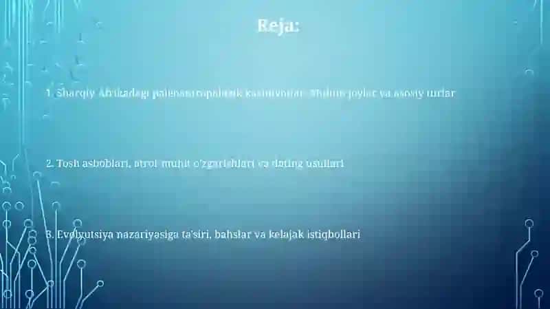 Sharqiy afrikadagi palenatropologik topilmalar 2