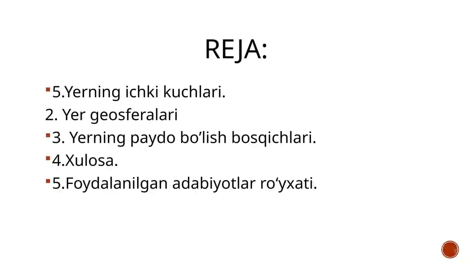 YERNING ICHKI TUZILISHI. GEOSFERALAR 2