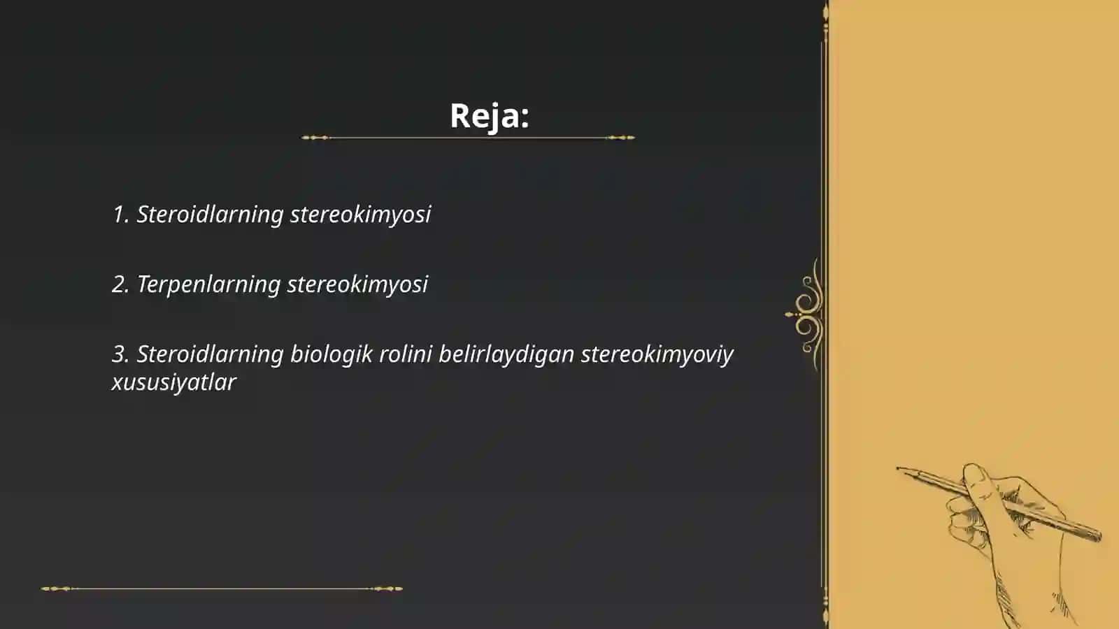 Steroidlar va terpenlarning stereokimyosi 2