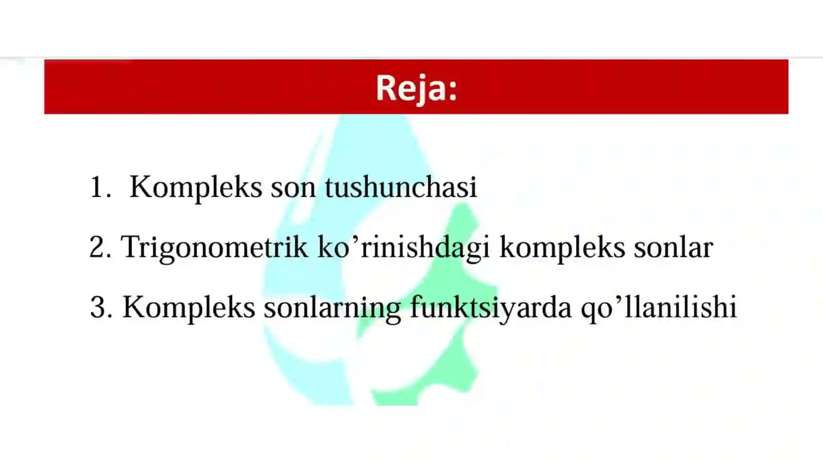 Kompleks sonlar 2
