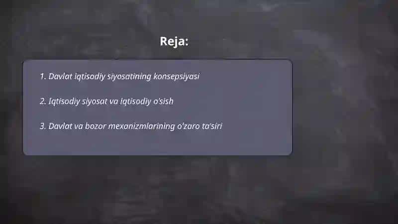 Davlat iqtisodiy siyosati 2