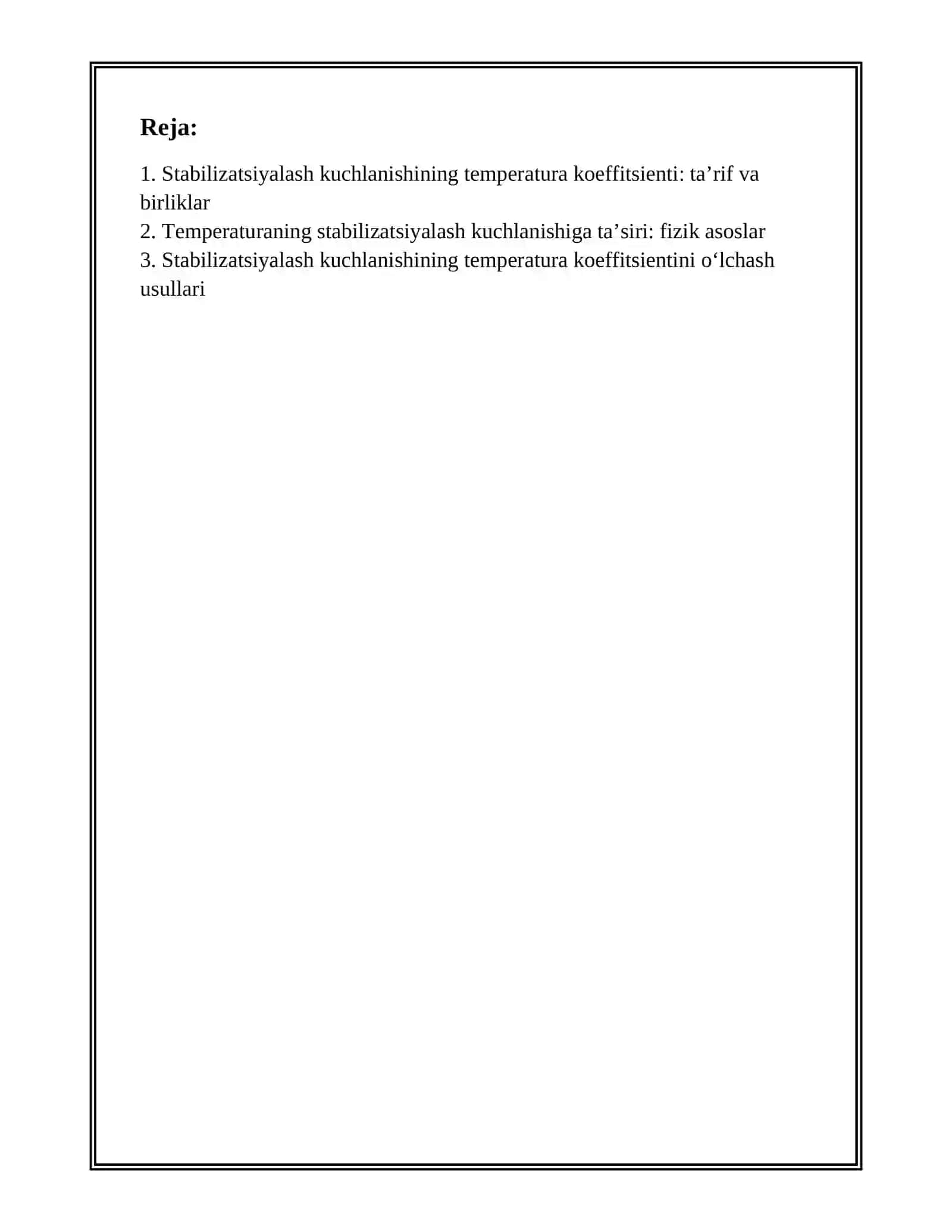 Stabilizatsiyalash Kuchlanishning Temperatura Koeffitsienti 2