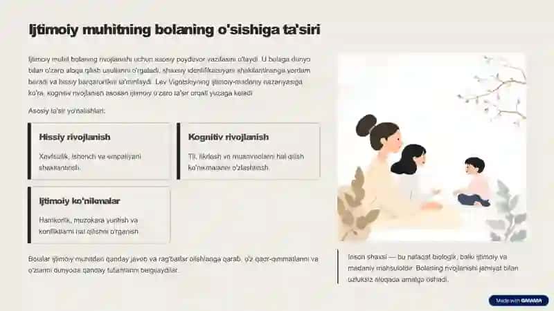 bolaning rivojlanishida ijtimoiy omillar 2