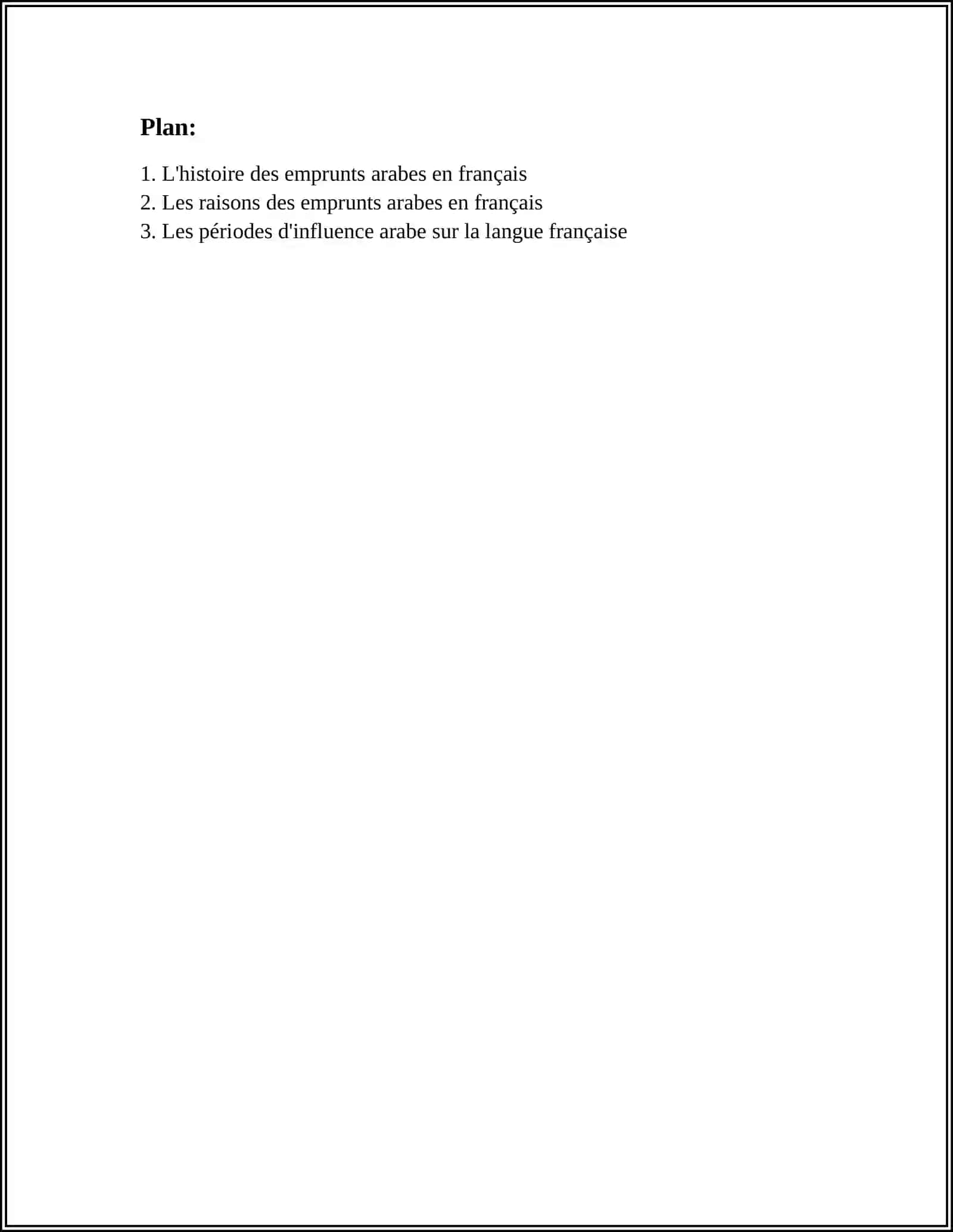LES EMPRUNTS ARABES DANS LA LANGUE FRANÇAISE 2