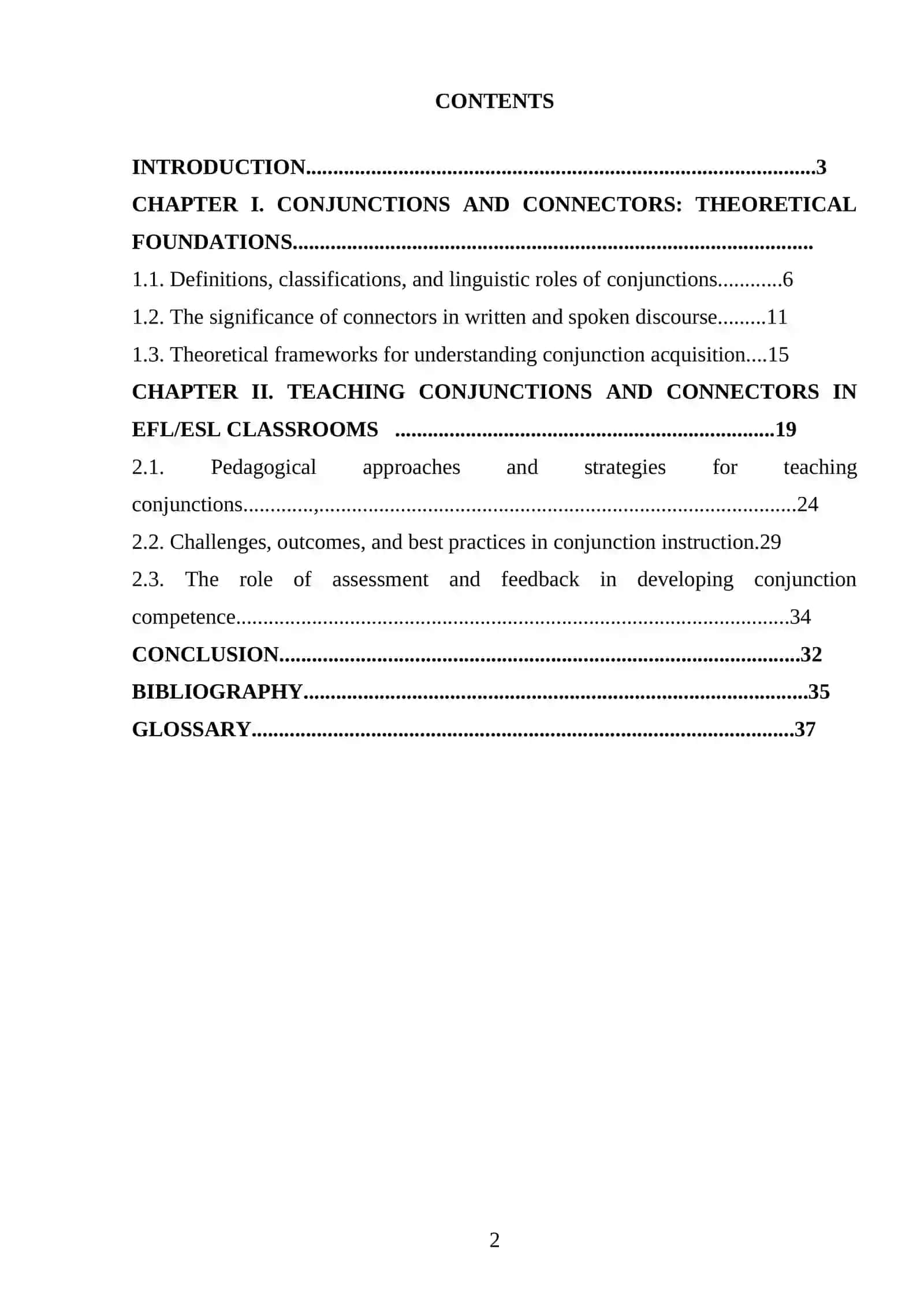 Course Paper: The importance of teaching conjunctions and connectors 2