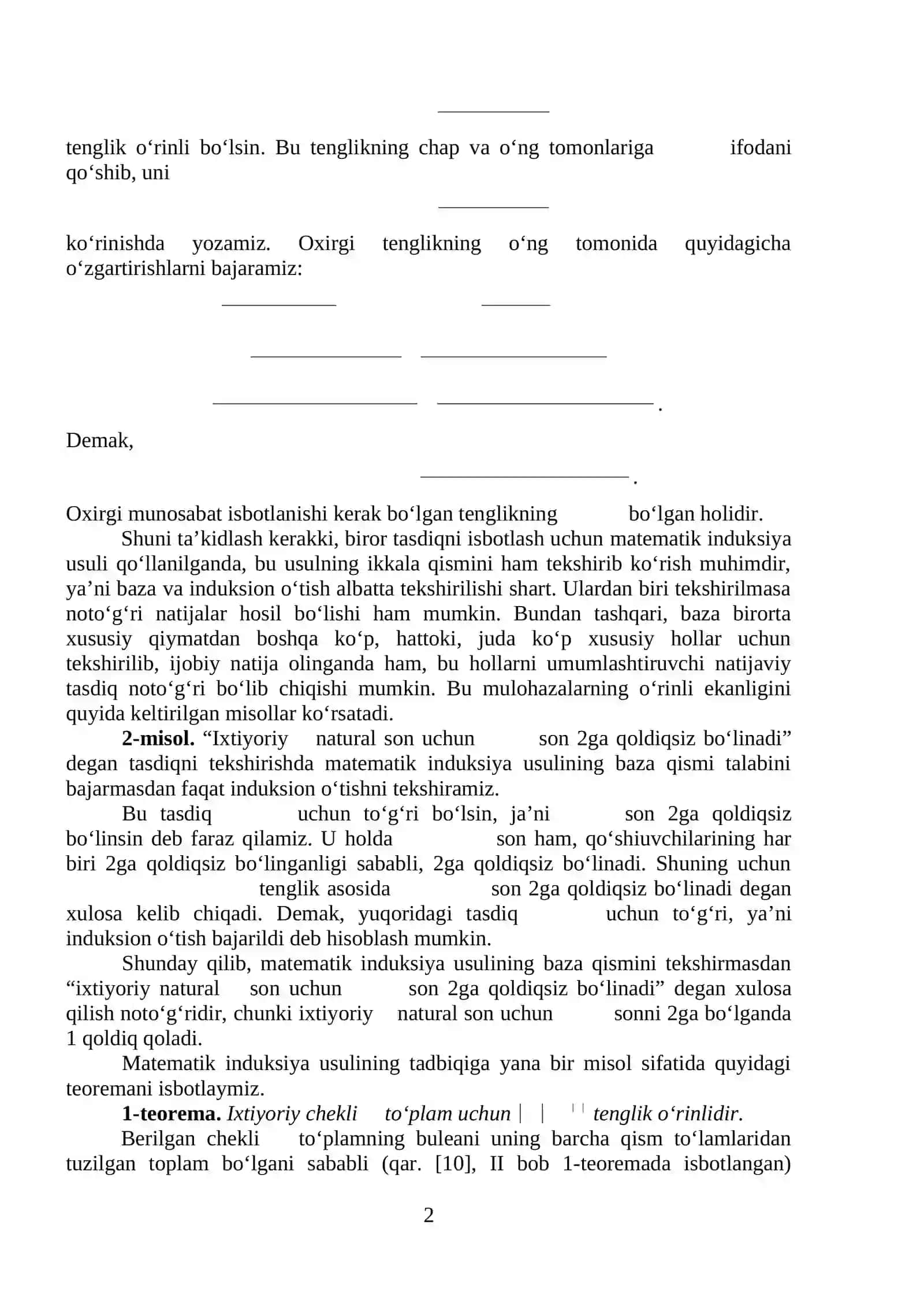 Kombinatorikaning umumiy tushunchalari 2