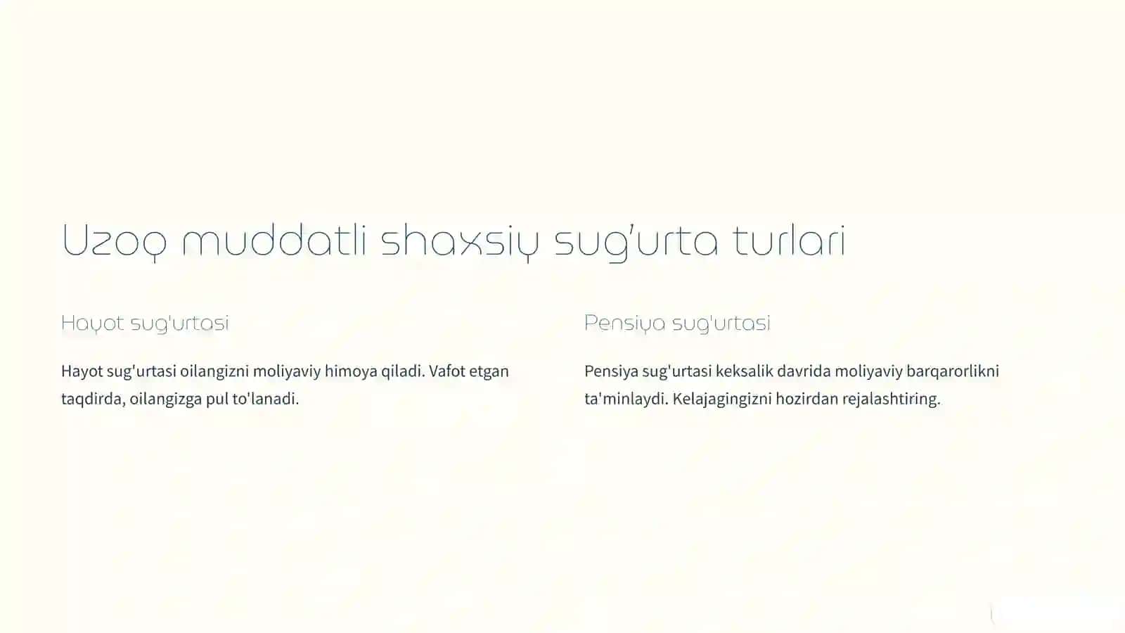 "Kafolat" sug’urta kompaniyasidagi shaxsiy sug’urta turlari 2