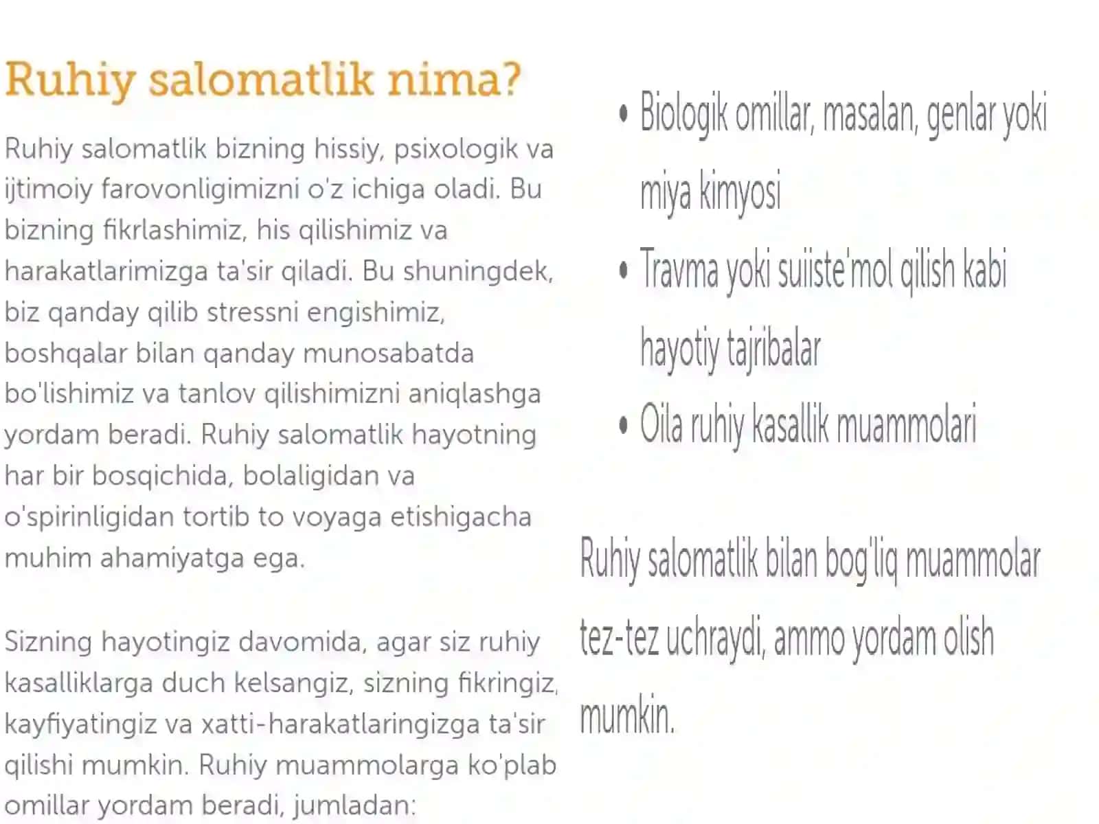 Ruhiy kasalliklar va salomatlik 2