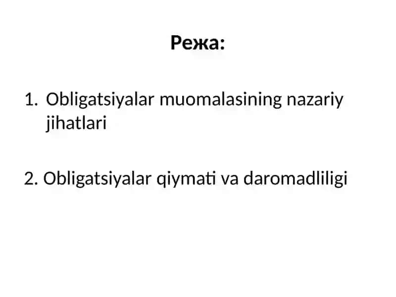 OBLIGATSIYALAR BOZORI 2