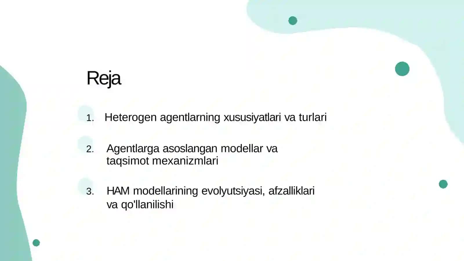 HETEROGEN AGENTLAR MODELLARI (HAM) VA TAQSIMOT DINAMIKASI 2