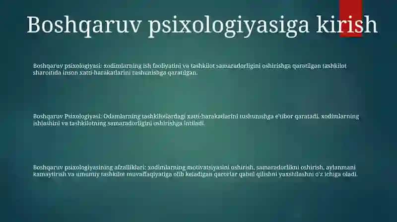 Boshqaruv Psixologiyasi 2
