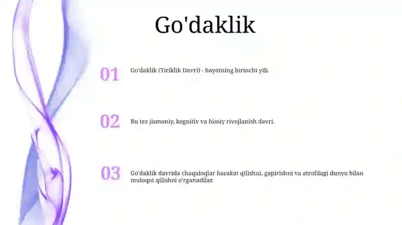 Go'daklik (Tiriklik Davri) 2