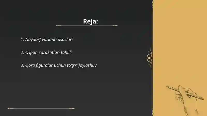 Shaxmatdagi Sitsiliya himoyasi Naydorf varianti toʻliq repertuar 2
